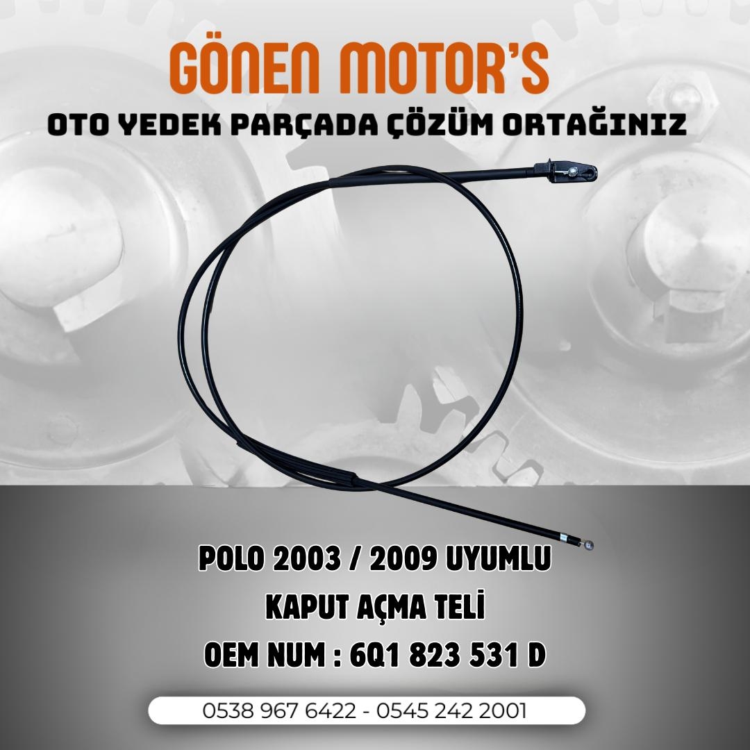 180 - 6Q1 823 531 D Kaput Açma Teli | Volkswagen Polo 2002-2009 Uyumlu
